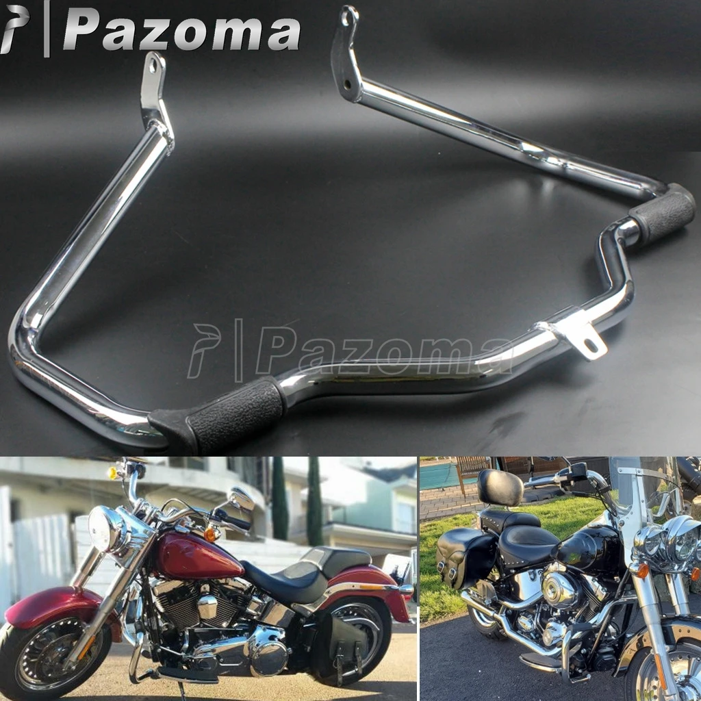 32mm Chrome Crash Bar Bumper Highway Engine Guard Protector dla Harley Softail Fat Bob Deluxe Springer Heritage Slim 2000-2017