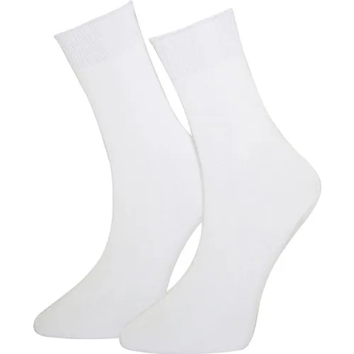 Adabella 12 Double White Women Summer Thin Bamboo Seamless Socks