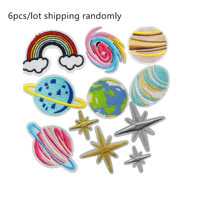 6pcs mixed random Patches Unicorn Skull iron on Embroidered Clothing Halloween patch For garment sewing accessories supplies