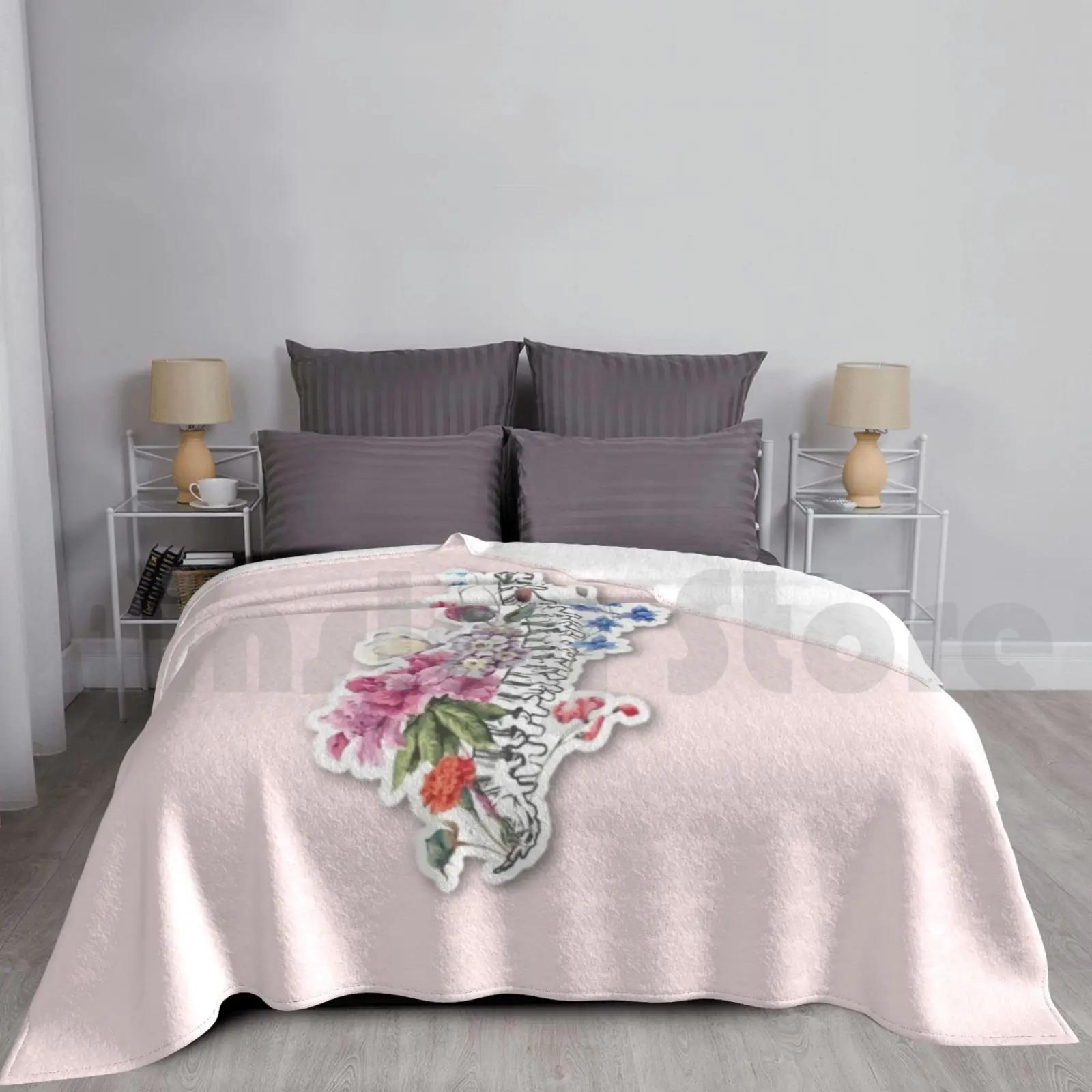 

Backbones Flower Anatomy Blanket For Sofa Bed Travel Anatomy Nurse Medicine Student Medicine Human Body Flower