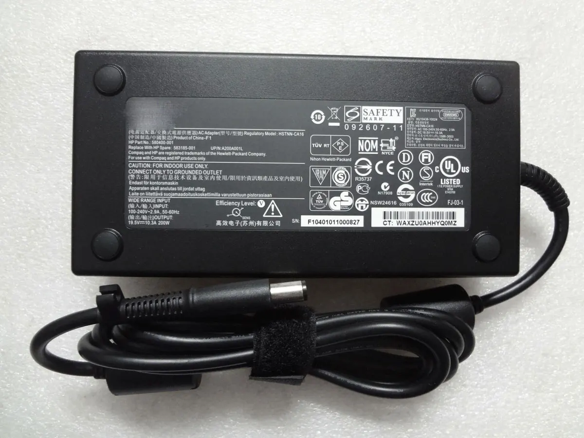 

NEW OEM 19.5V 10.3A 200W HSTNN-CA16 583185-001 For HP ZBOOK 15 G2,17 G2 series Gaming Laptop Original Puryuan Plug AC Adapter