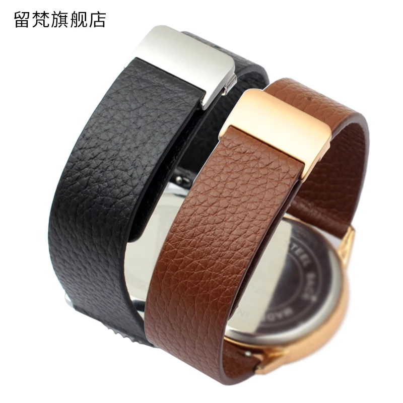 18MM 19mm 20MM 22MMUltra thin soft Leather Watch Band For Longine Huawei GT2 Pro Samsung Honor MAGIC Fashion Smart Watch Strap