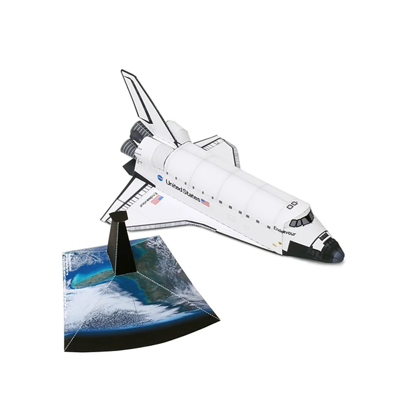 Simplified Version Space Shuttle Orbiter Origami Art Handmade 3D Paper Model Papercraft DIY Teens Adult Craft Toys ZX-002