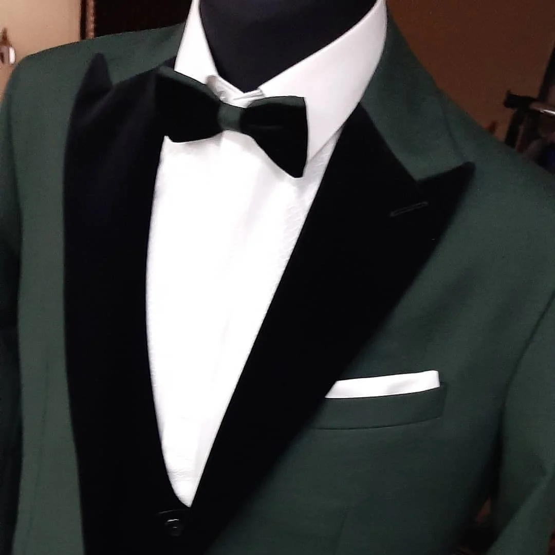 

Green Business Men Tailor-Made 2 Pieces Formal Tuxedo Coat Slim Fit Wedding Tuxedo Blazer Groom Groomsman Formal Tailored Prom