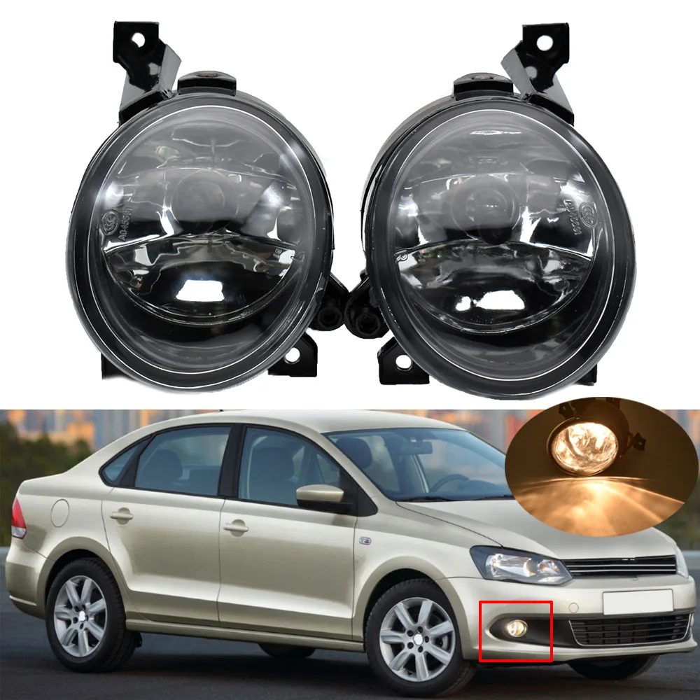 

2pcs Front Halogen Fog Light Fog Lamp For Polo Vento Sedan Saloon 2011 2012 2013 2014 2015 2016