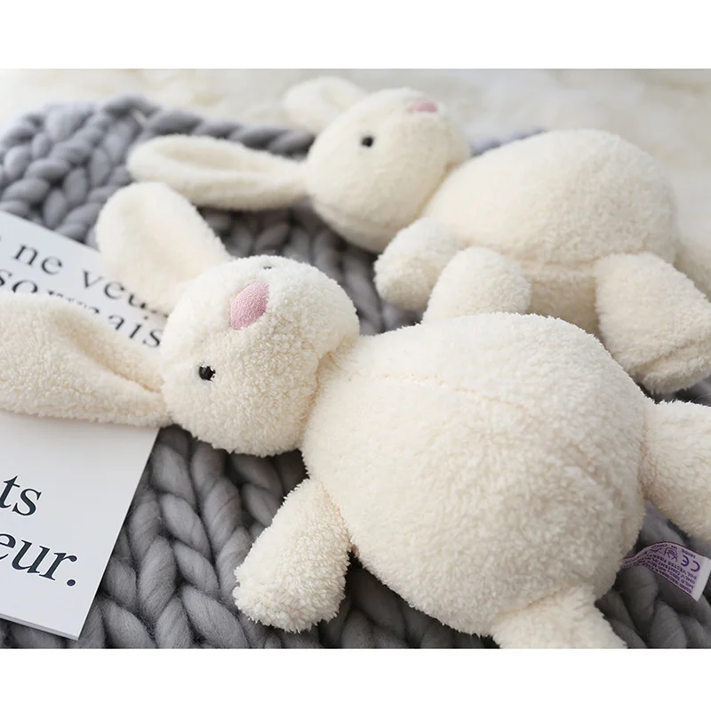 ตุ๊กตาสัตว์กระต่ายนุ่มตุ๊กตากระต่ายสีขาวของเล่นสําหรับเด็กทารกของขวัญวันเกิดคริสต์มาส