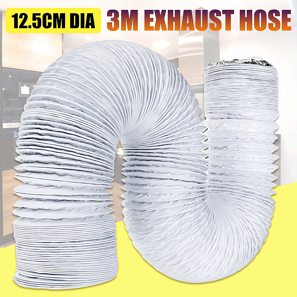 Flexible Exhaust Hose Tube Mobile Air Conditioner Window Vent Pipe