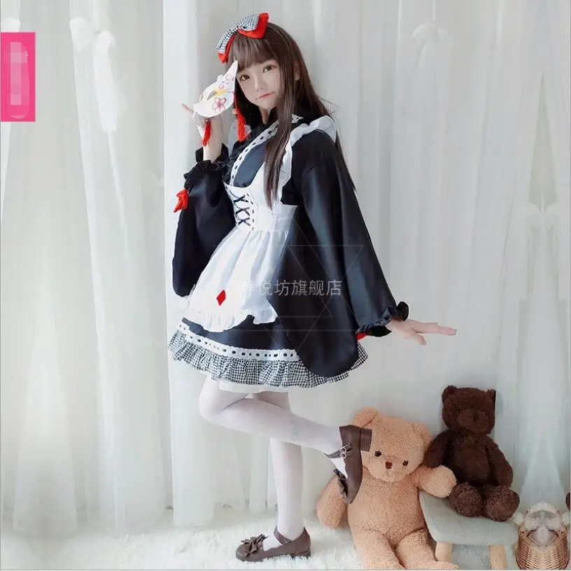 Cosplay Japanese Anime Maid Dress Cos Loli Kawaii Kimono Style Retro Gothic Tea Party Lolita Dress image 5