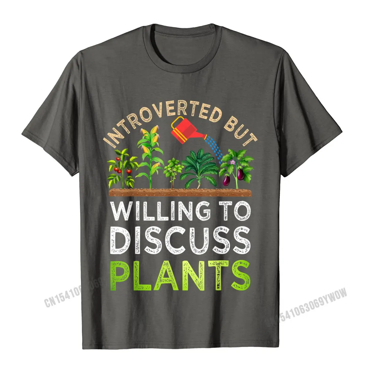 Introverted But Willing To Discuss Plants Funny Gardening T-Shirt Camisas Men Tops Shirt For Men T Shirt Retro