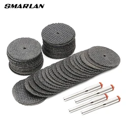 25pcs Metal Cutting Disc for Dremel Grinder Rotary Tool Circular Saw Blade Wheel Cutting Sanding with 2pcs Mandrels Accessories