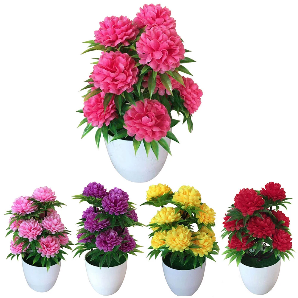 1Pc  Practical Artificial Chrysanthemum Bonsai Potted Plant Simulation Artificial Flower Fake Flower Landscape Home Floral Decor