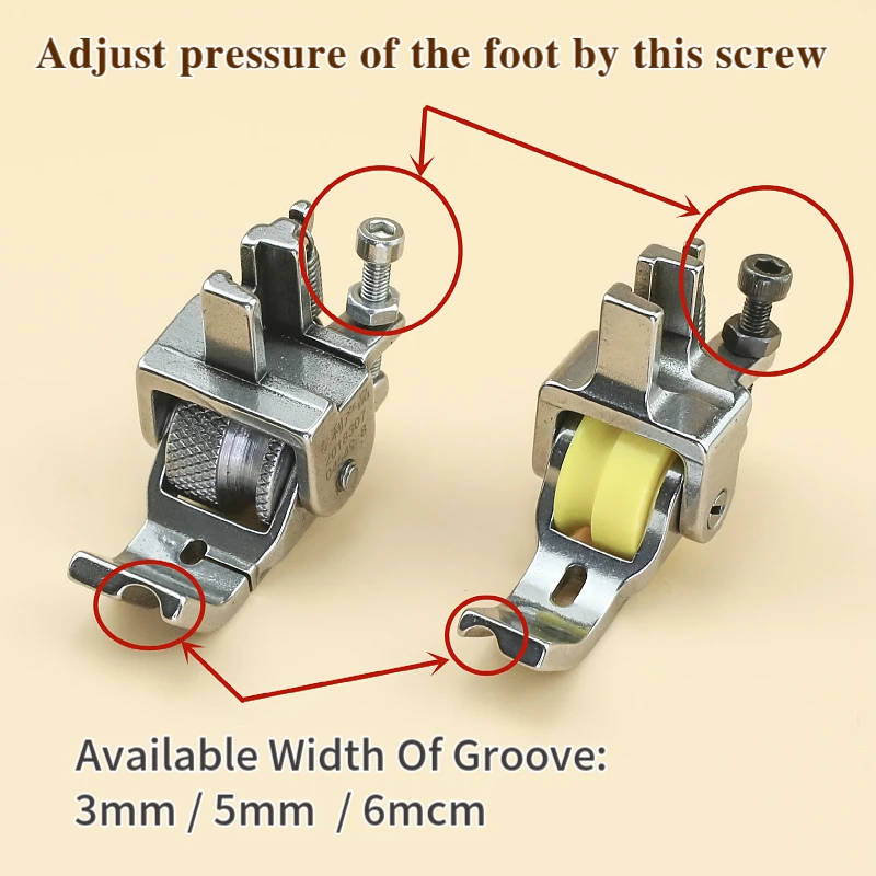 P69 Roller Presser Foot Left Right Hinged Piping Cording Feet 36069RH LH Sewing Accessories Fit Single Needle Lockstitch Machine