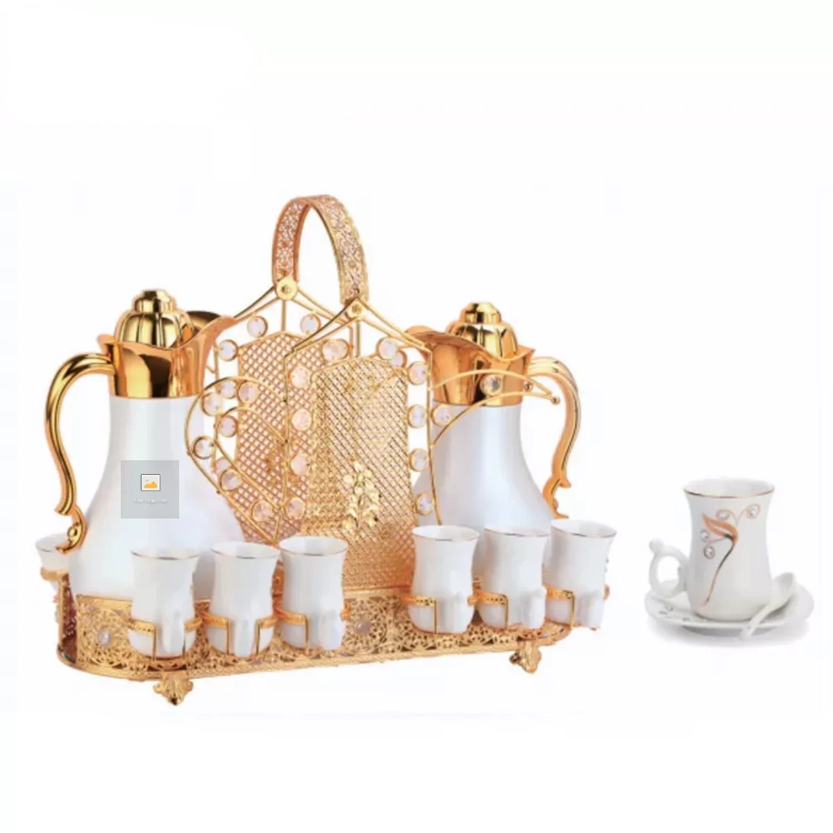 

Lilac 0.7L+1.0L custom arabian royal vintage coffee & tea sets with stand