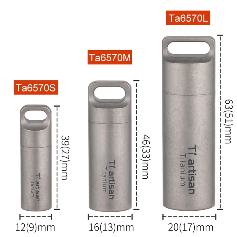 EDC Titanium Pill Cases Multifunctional Camping Equipment Titanium Seal Cabin Bacteriostatic Waterproof Non-toxic Drug Cases