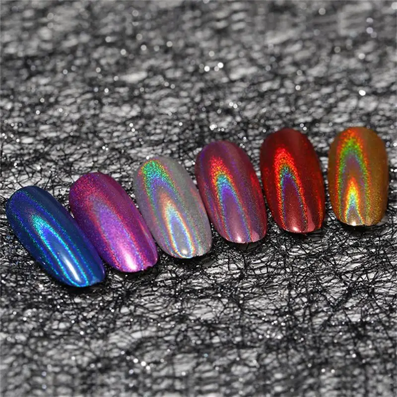 Holographics Powder Laser Nail Glitter Chrome Sequins Gel Polish Flakes for Nails Art Dust Decorations Manicure Pigment