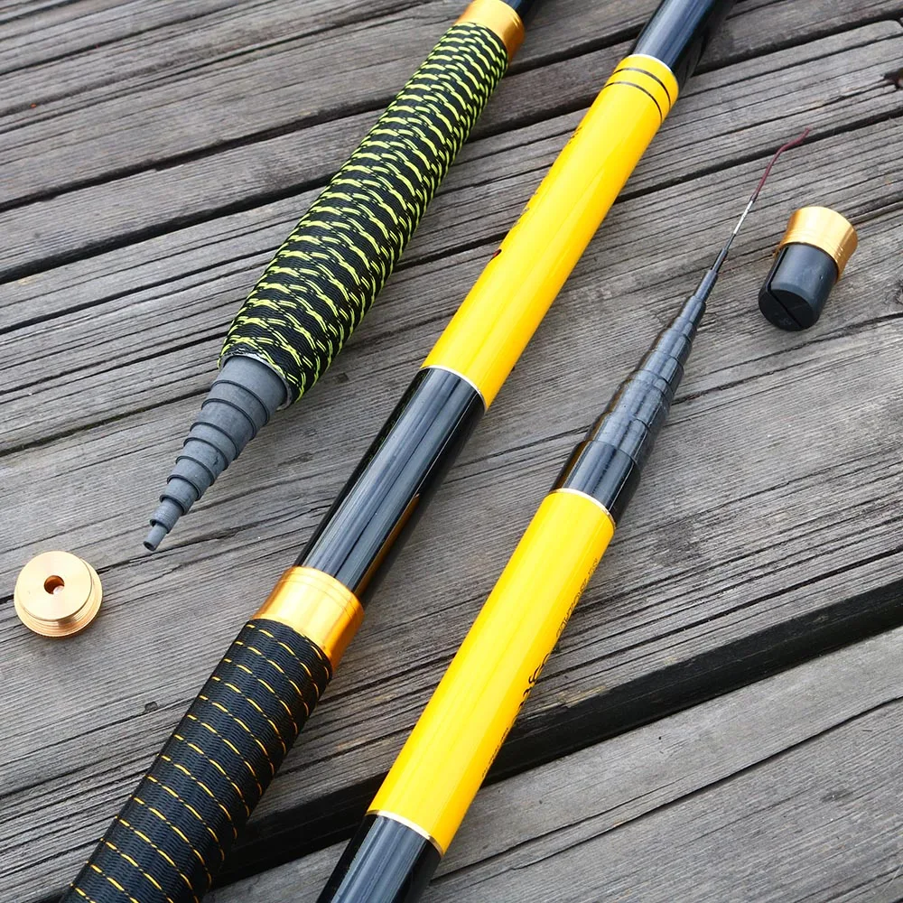 NEW Ultralight Super Hard 3.6/4.5/5.4/6.3/7.2 Meters Stream Hand Pole Carbon Fiber Casting Telescopic Fishing Rods Fish Tackle
