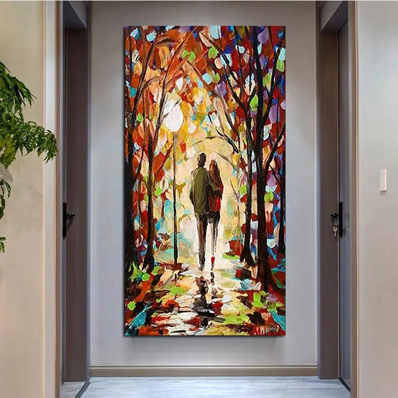 

100% Hand Painted Oil Paintings Abstract Modern Knife Street Landscape People Living Room Decor Aisle Decoration Wall Pictures
