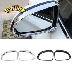 For Hyundai Santa FE 2018 2019 ABS Chrome/Carbon Fibre Car rearview mirror block rain eyebrow Cover trim car Accessories 2pcs