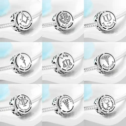 Hot 925 Sterling Silver Fashion Sign Profession Career Skills Charms Beads Fit Original Charm Diy Bracelets Necklace