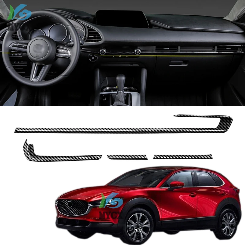 

Stainless steel For Mazda CX-30 CX30 2020 2021 Accessories Car Console Decoration Strip Cover Trim Sticker Car Styling 4pcs