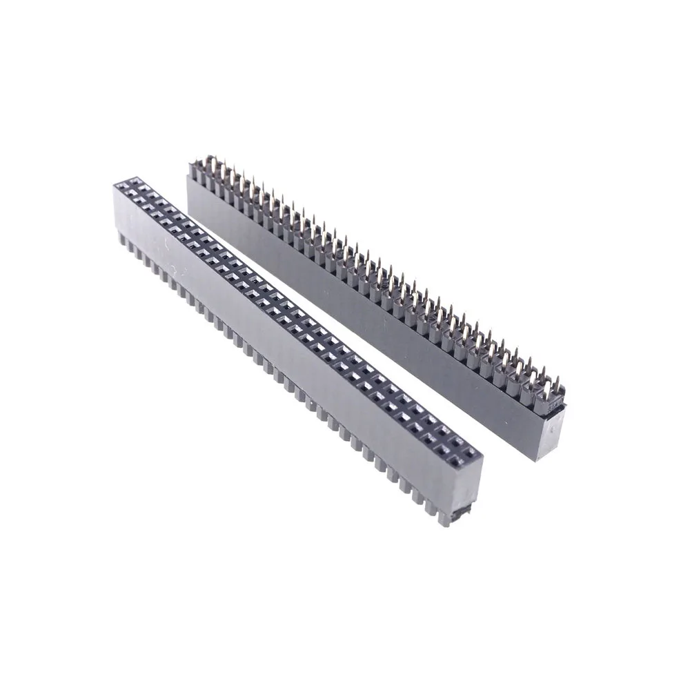 

50Pcs 2.54 MM 0.10" Pitch 2x32 64 Position Dual Row PCB Female Header Through Hole Straight Strip PC104 1 Spacer Height 11.0 MM