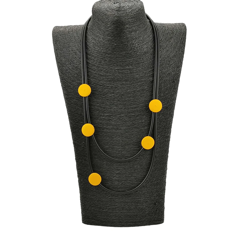 UKEBAY New Gold Color Wood Necklaces Women Choker Necklace Simple Handmade Jewelry Goth Luxury Necklaces Match Sweater Chains