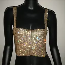 Rhinestones Party Crop Top #5