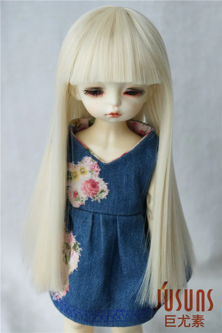 JD237 1/6 1/4 1/3 Heat Resistance BJD Doll Wigs Full Bangs Long Straight Wig Size 6-7inch 7-8inch 8-9inch Doll Accessories