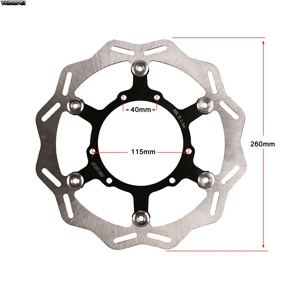 Motorcycle 260mmFront Floating Brake Disc Rotor Disk For Honda CRF 250R 450R 2015-2021 CRF450RX 2017-2021 CRF250RX 2021Dirt MX