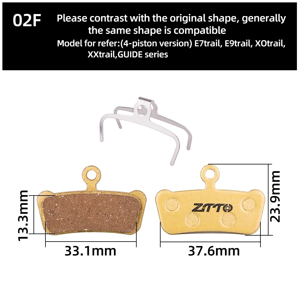 BIKEIN 4 Pairs Resin/ceramic/all metal Bike Disc Brake Pads For SRAM Guide RSC/RS/R Avid XO E7 E9 Trail MTB Hydraulic Brake Pad