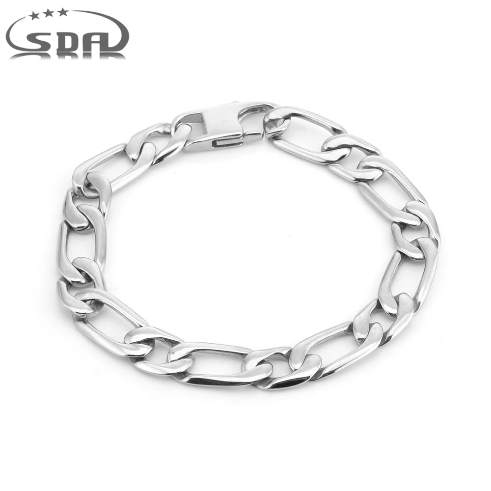 

SDA Street Fashion Cuban Bracelet Hip Hop 10mm Wide 316L Stainless Steel Chains