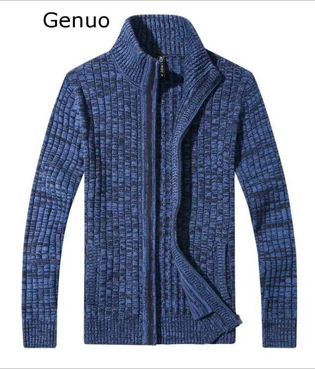 

Genuo New 2020 Mens Cardigan Sweater Famous Brand Clothing Slim Fit Zipper Male Sweaters Top Quality Cardigan For Men