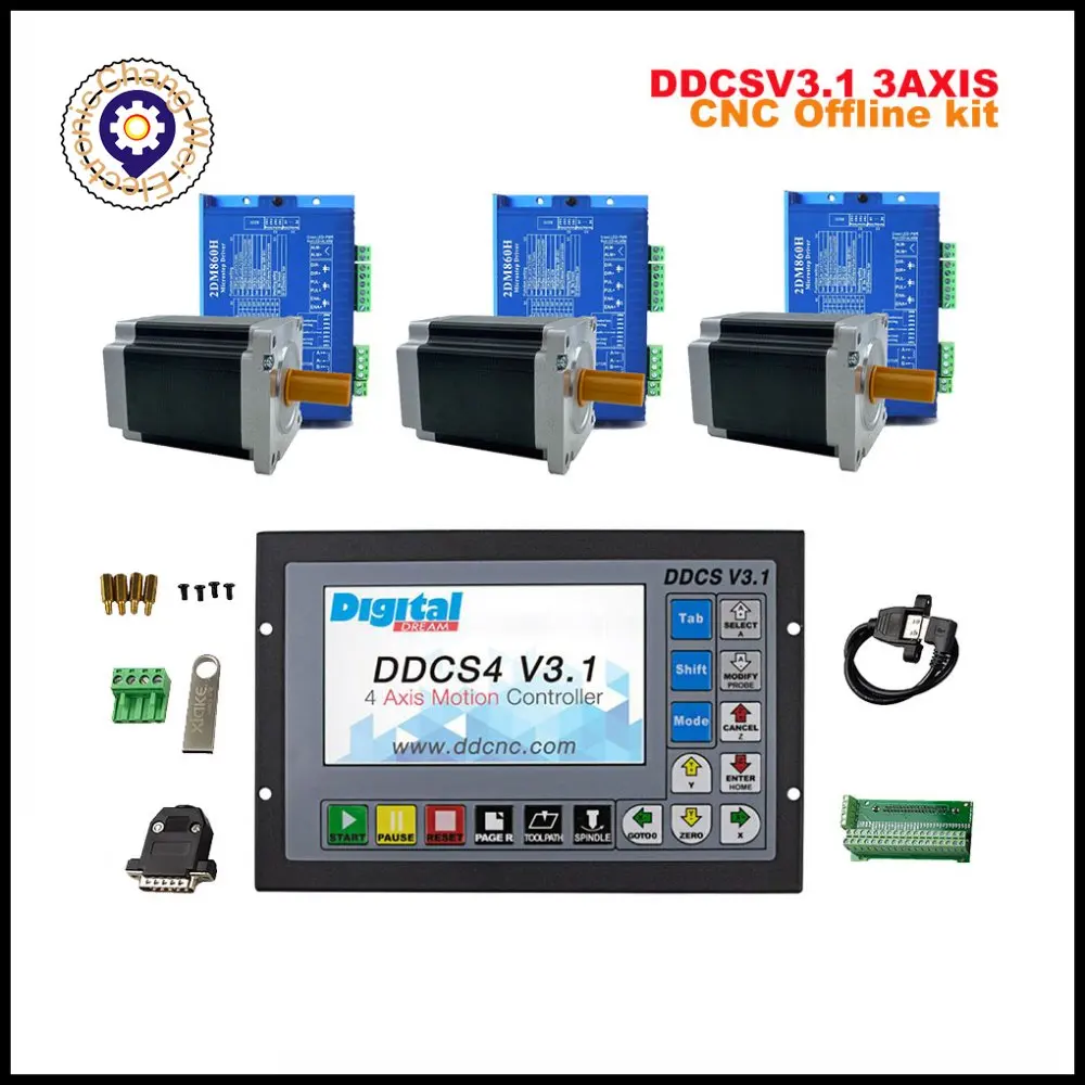 CNC machining 3-axis kit DDCSV3.1CNC kit for engraving machine nema34 stepper motor + 2DM860H two-phase stepper motor driver