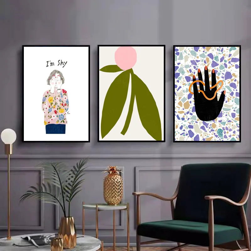 Summer Of time Modern Abstract Line Decorative Painting Nordic Living Room Oil Painting Literary Characters Girl Prints