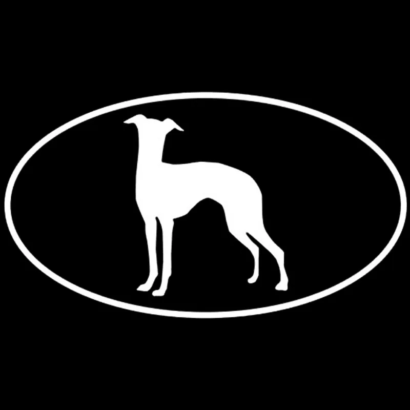 Volkrays Creative Car Sticker Italian Greyhound Dog Accessories Reflective Waterproof Vinyl Decal Black/Silver,6cm*12cm