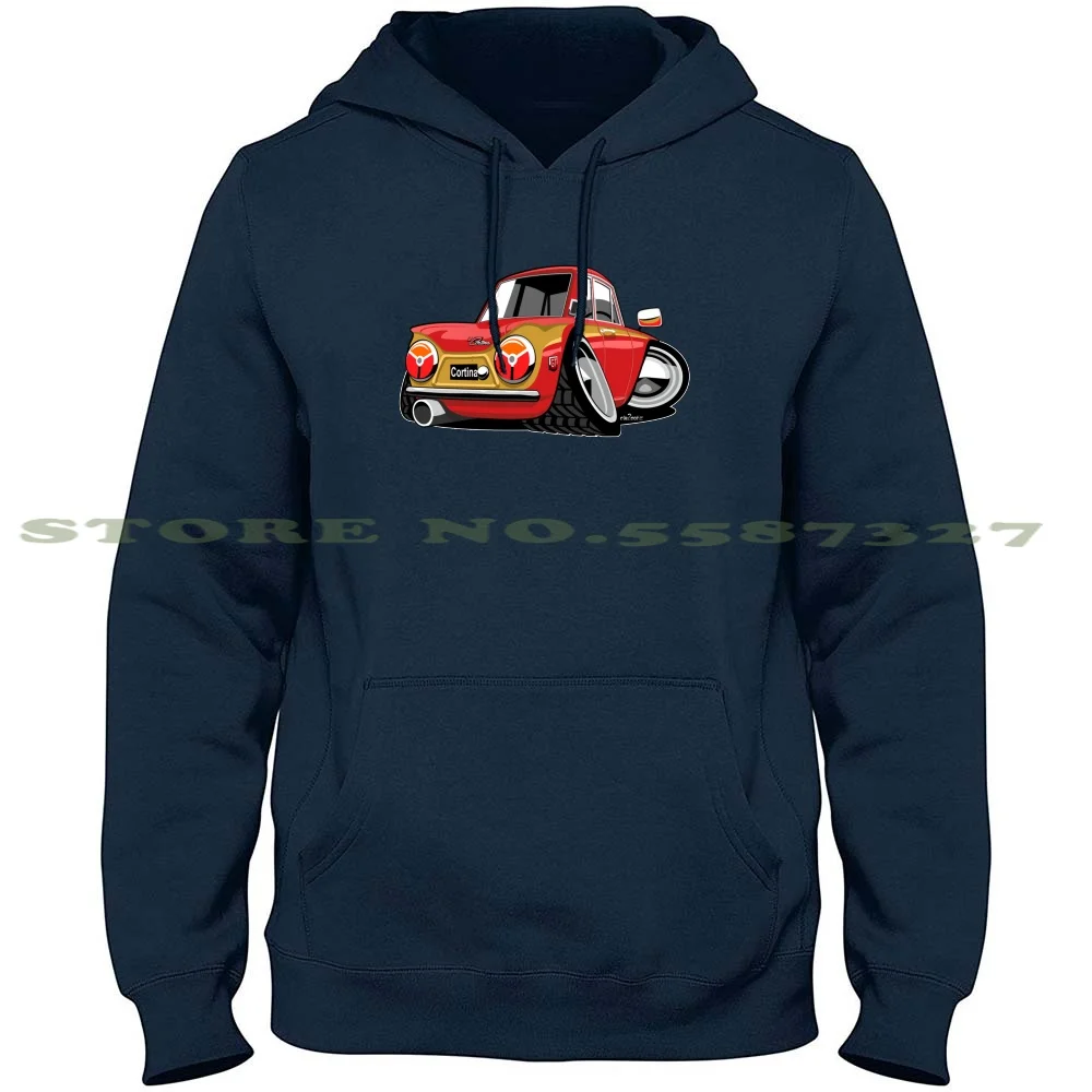 Ford Cortina Mark 1 Gold Leaf Caricature Streetwear Sport Hoodie Sweatshirt Cortina Mark 1 1 Caricature Car2Oonz Cartoon