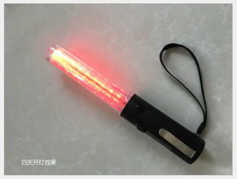 26cm Rechargeable LED Explosion Mutual Flash Red Shift Blue/Green Traffic Command Emergency Fluorescent Luminous Warning Baton