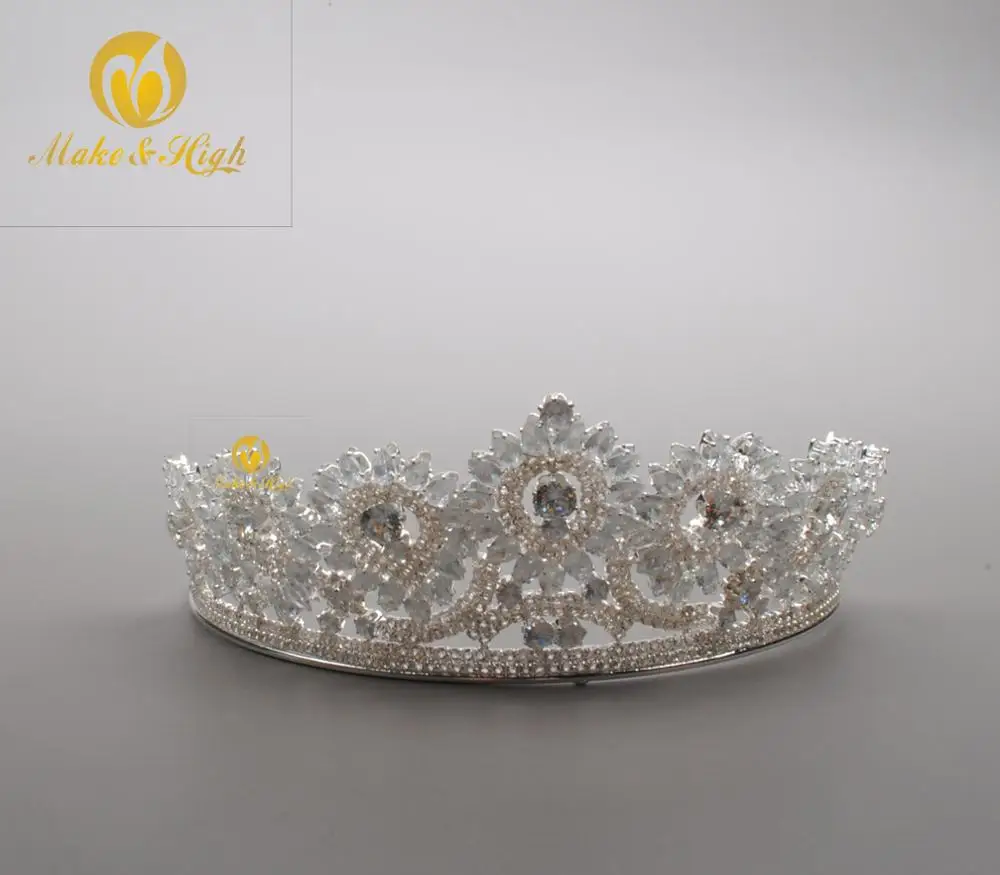 

Handmade Austrain Rhinestones Women Wedding Crown Headband Bridal Tiara Headpiece Hair Jewelry Diademe Couronne De Mariage Bijoux Cheveux TC157