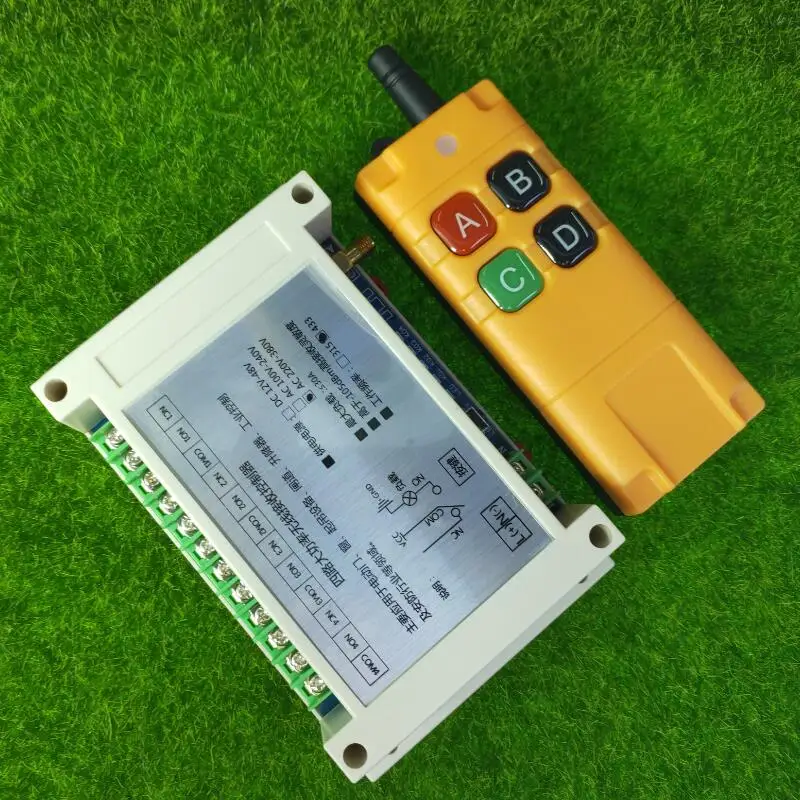 AC 220 V  250V 380V  4 CH 30A  RF Wireless Remote Control  switc Receiver  Transmitter 30A relay  power controller 433mhz 315mhz