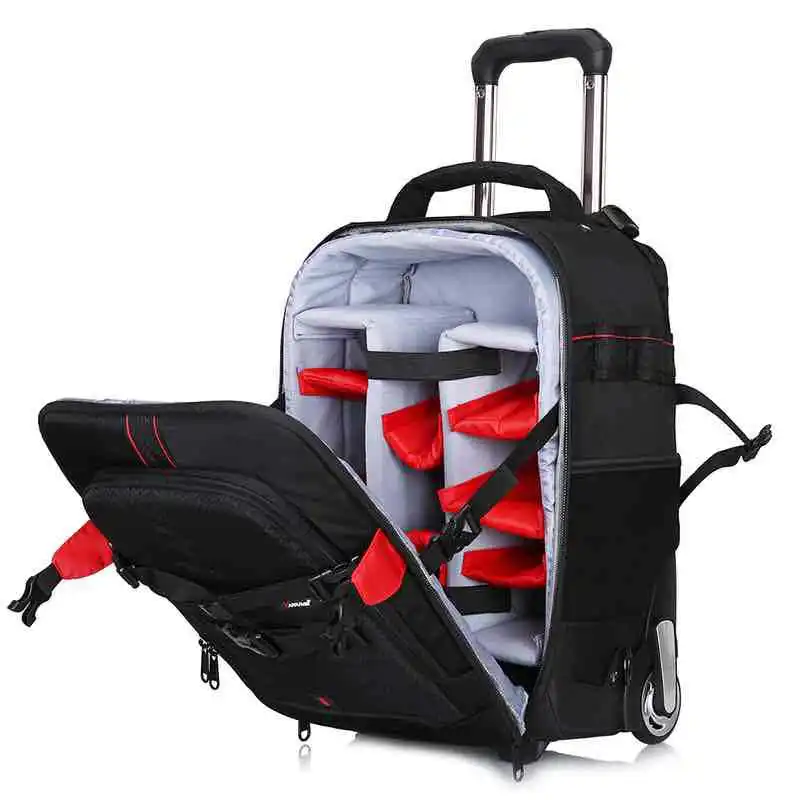 Professional DSLR Camera Trolley Suitcase Bag Video Photo Photography Luggage Travel Trolley Backpack With Wheels