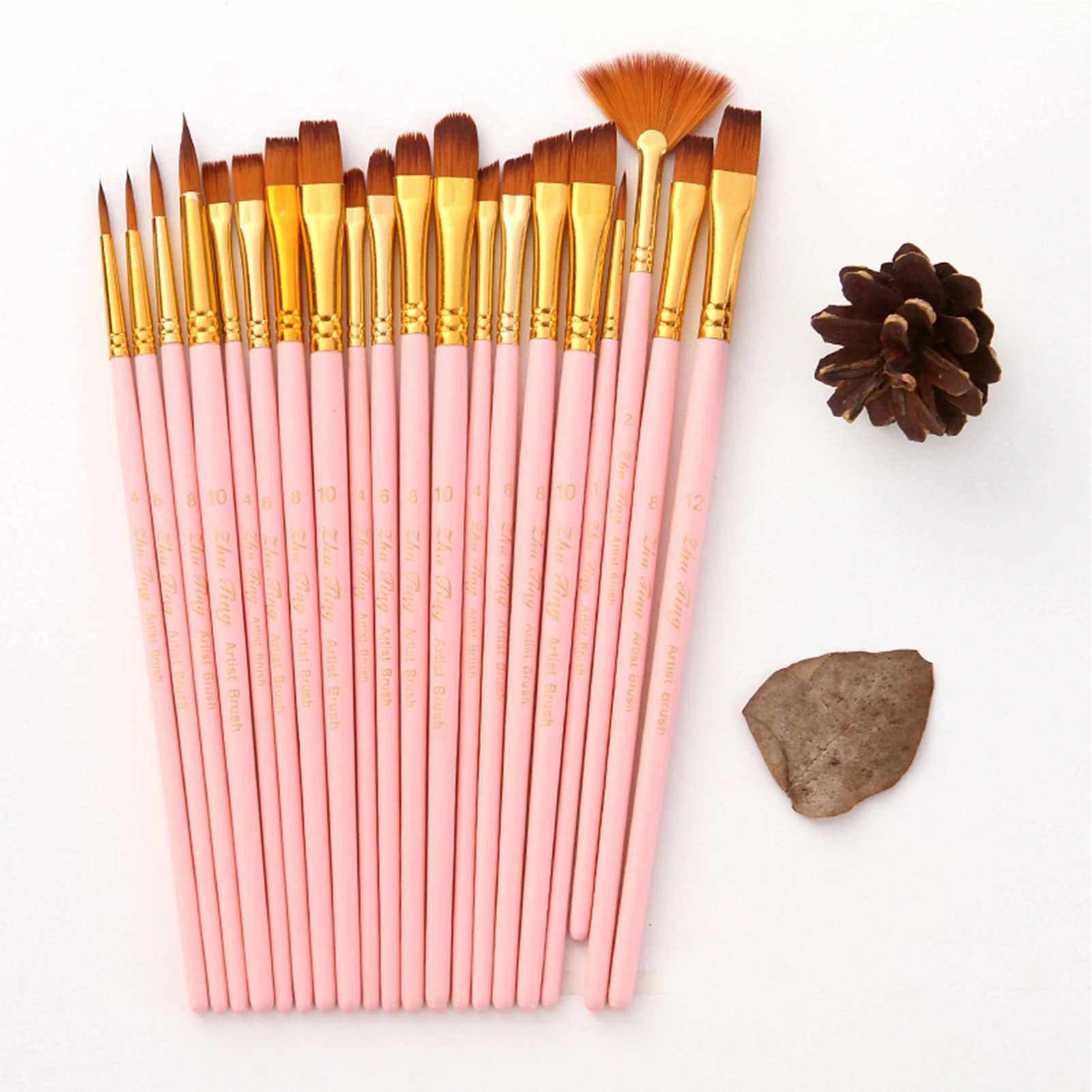 20pcs Draw Paint Brushes Set Kit Artist Paintbrush Multiple Mediums Brushes with Nylon Hair for Art Drawing Supplies for Painter