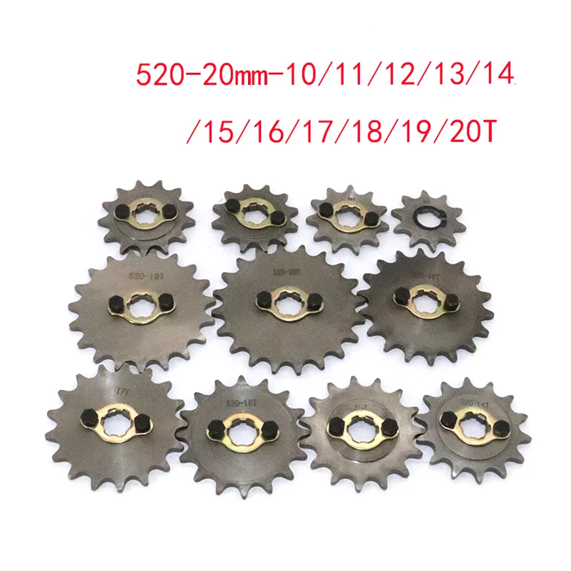 

Motorcycle parts Sprocket 520 10T 11T 12T 13T 14T 15T 16T 17T 18T 19T 20T 20mm Gear for Dirt Pit Bike ATV Quad Go Kart Buggy