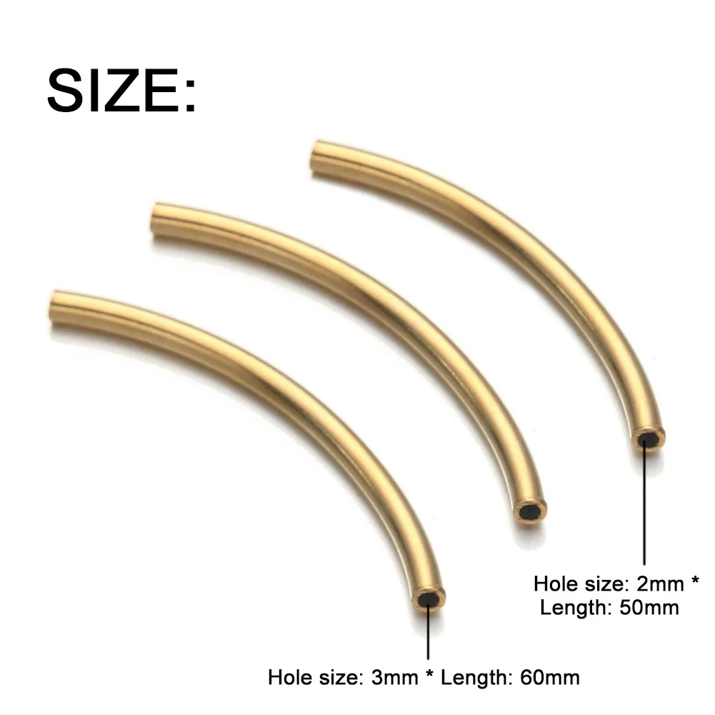 10pcs/lot Wholesale Stainless Steel Bend Pipe Connectors For Diy Necklace Bend Tube Charm Pendant Jewelry Making