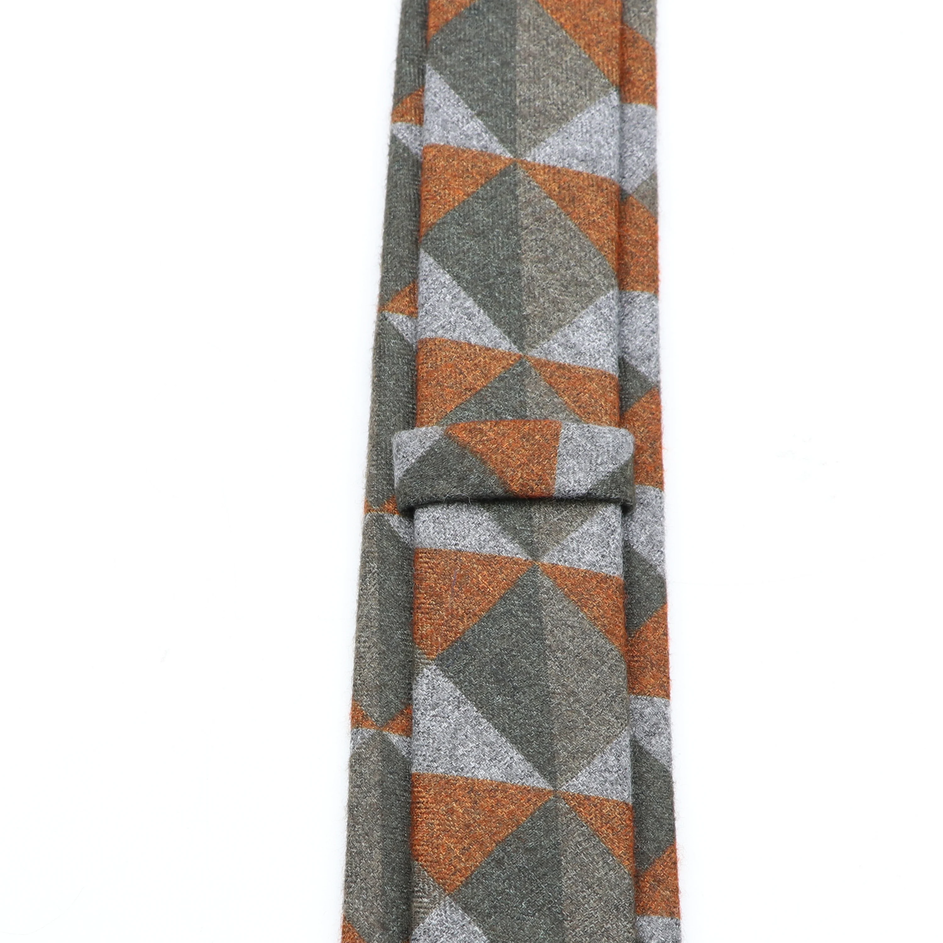 Men\'s Business Diamond Check Tie Artificial Wool Cotton Dark Color Tie Striped Black Grey Necktie For Daily Accessory Paty Gift