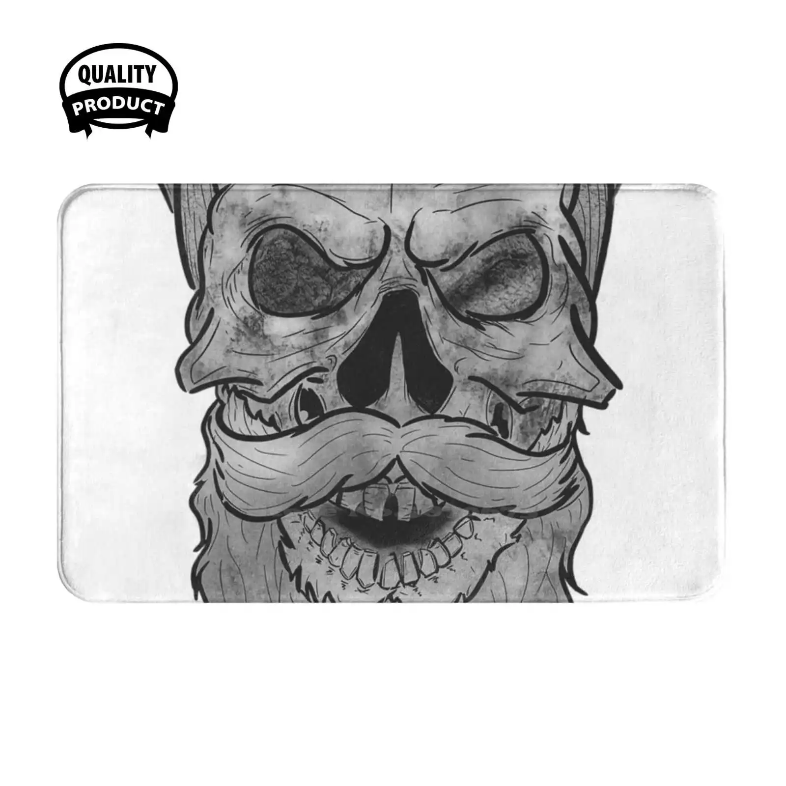 Tattoo Style - Black Skull Soft Cushion Home Carpet Door Mat Car Rug Caveira Skulltattoo Inked Streetwear Brazil Boys