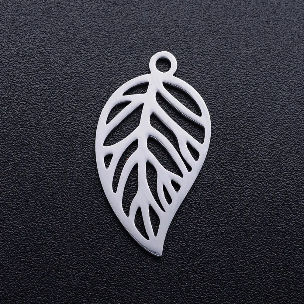 10pcs/lot diy summer beach palm tree stainless steel charm pendant wholesale leaf flower rose jewelry bracelet connector charms