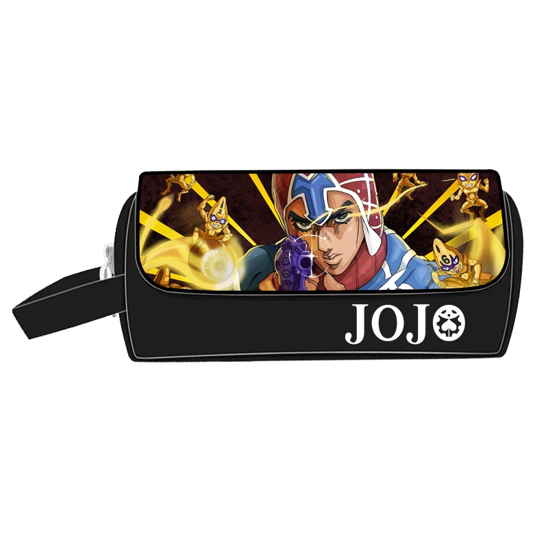 JoJo's Bizarre Adventure GIOGIO Large Pencil Bag School Stationery Storage Anime Organizer for Cosmetics Nylon Makeup Coin Pouch