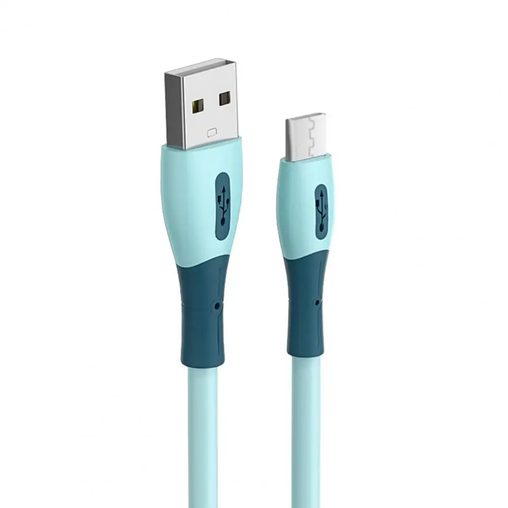 1.2m Charging Cable Anti-winding 3A Fast Charging Silicone for Android/Type-C/for iOS Data USB Wire for Office
