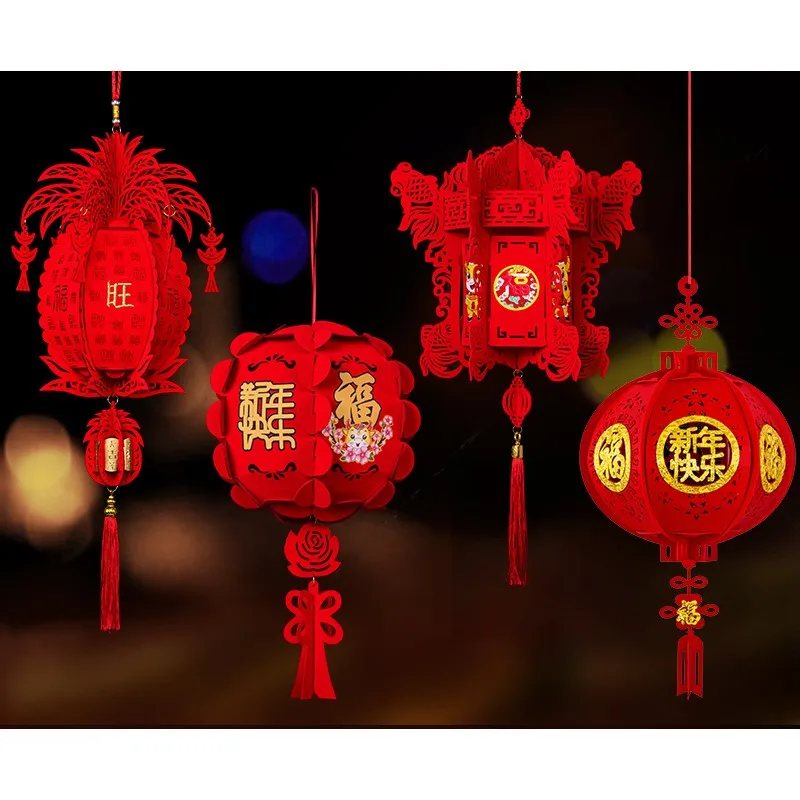 2021 year of the ox pendant lantern hanging decoration spring festival supplies indoor decoration New Year decoration small red