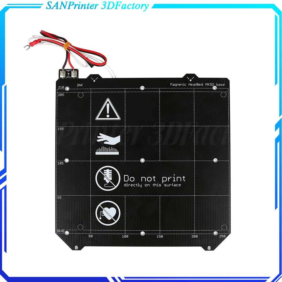 Clone Prusa i3 MK3 3D Printer Y carriage Heated Bed With/No Magnets 24V/12V Wiring Thermistor For Prusa i3 MK3 MK3S